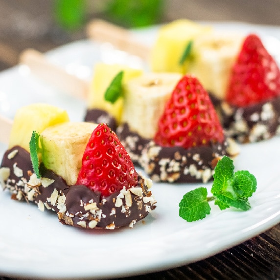 Brochettes de fruits au chokoNoir