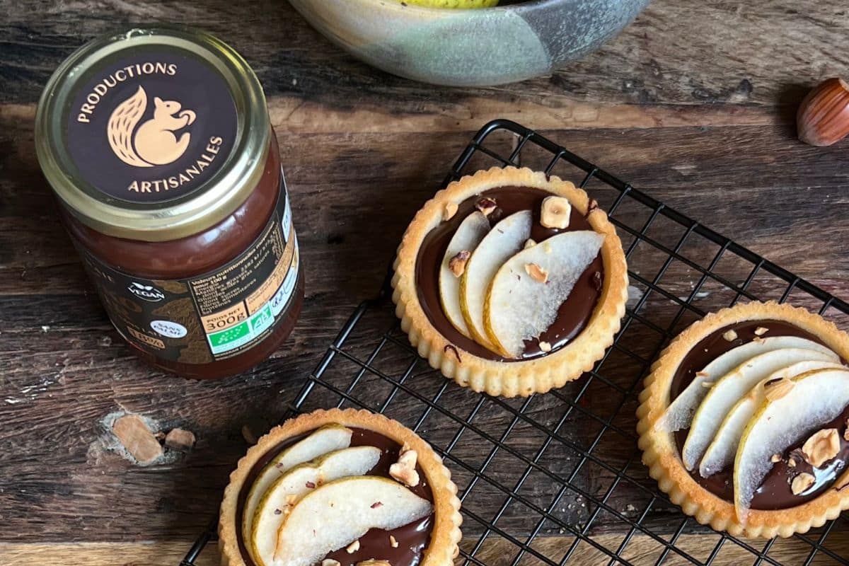 Tartelettes poire choko noir