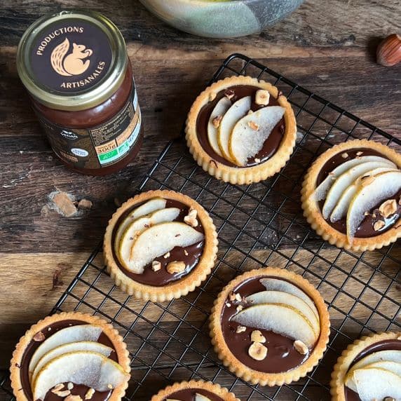 Tartelettes poire choko noir