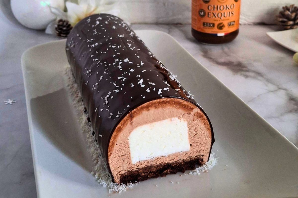 Bûche de Noël noix de coco et choko exquis